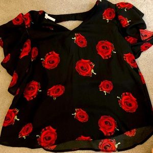 Beautiful black floral blouse